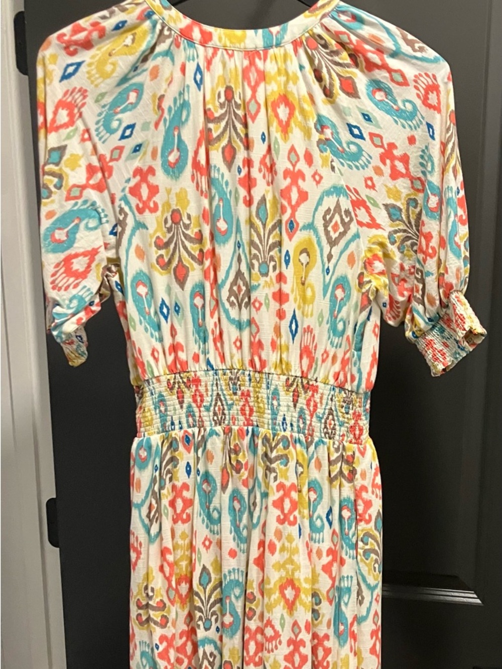 Anthropologie Multi-Color Smocked-Waist Midi Dress - Picture 2 of 9